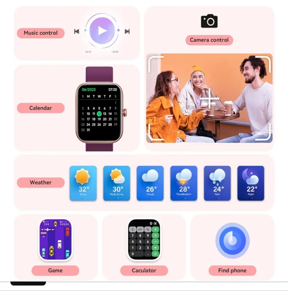Smart Watch for Women Men, Smartwatch for iPhone & Android Bluetooth (Answer/Cal